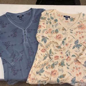 Chaps 3/4 sleeve V-neck bundle M